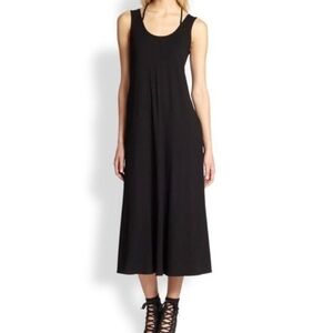Eileen Fisher Double Strap Midi Tank Dress Black Size M
